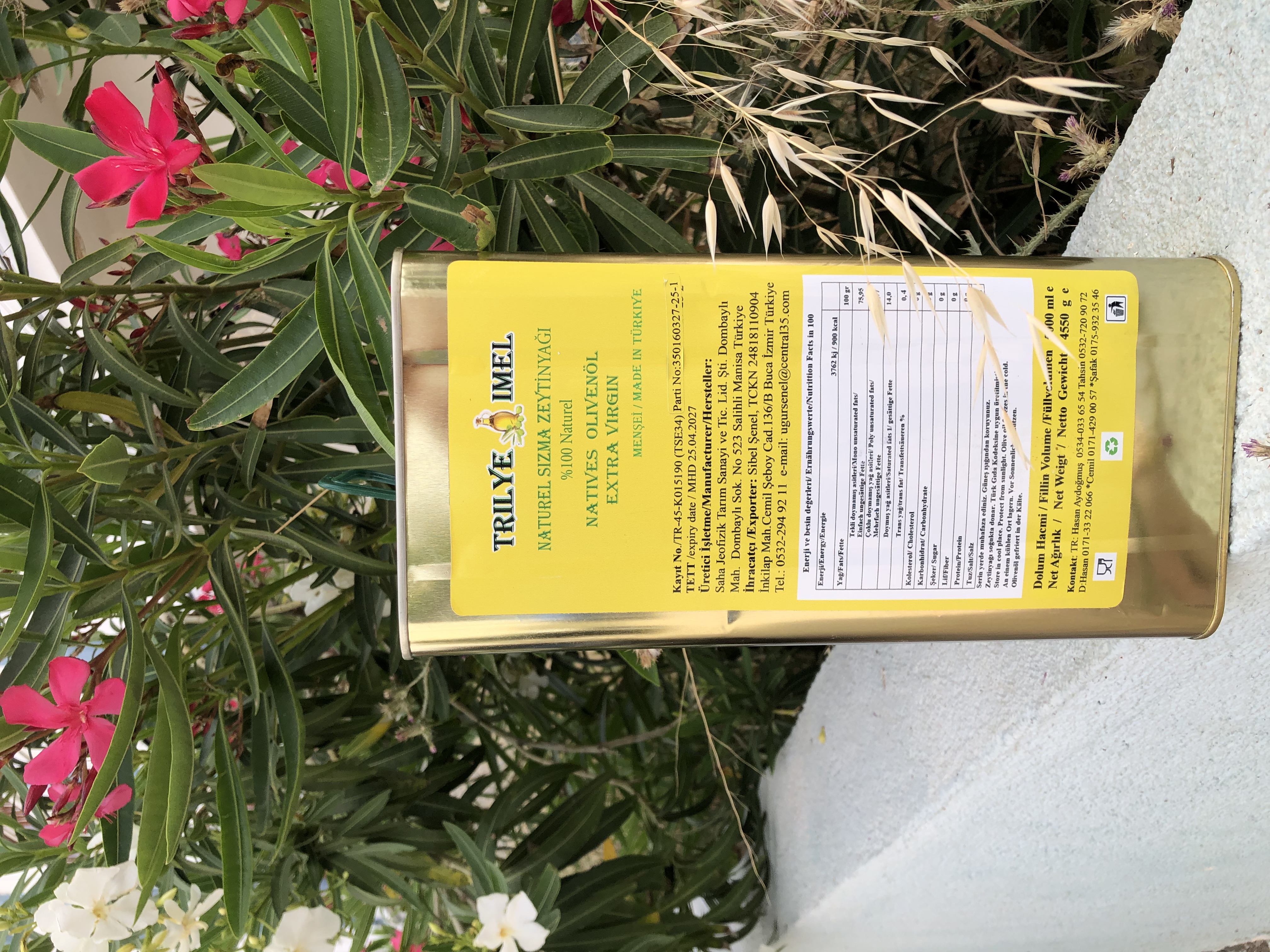 Trilye İmel 5L Naturel Sızma Zeytinyağı